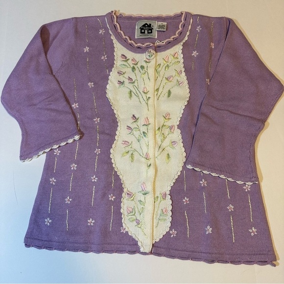 Storybook Knits Rosebuds Cardigan Sweater - Picture 1 of 9